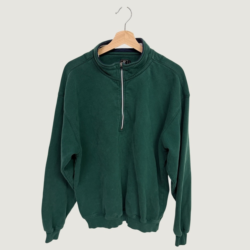 Gear for Sports Mens Large Forest Green Quarter Zip Fleece Pullover Sweatshirt